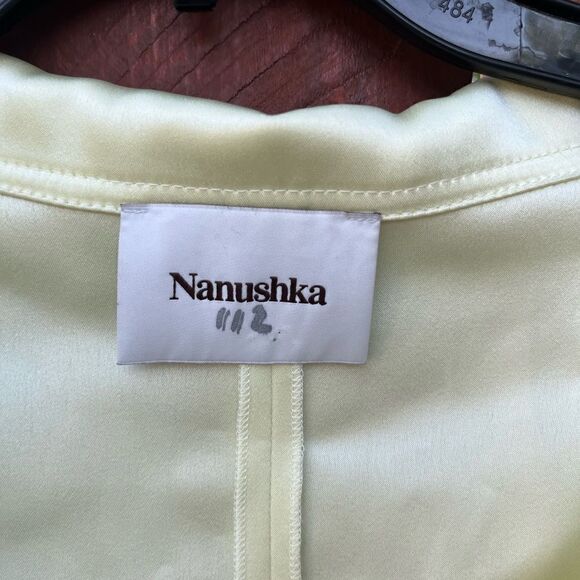 NANUSHKA Ayse Front Twist Satin Dress Lumen size Large - Picture 10 of 14